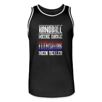 Flensburg Mon concessionnaire - Hand ball My Drug - Maillot de basket Homme - noir/blanc - Devant - AI Model Male 185 dark (185cm)
