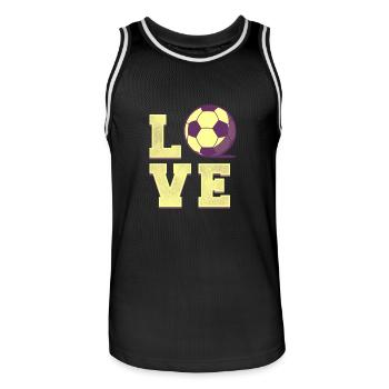 J'aime le cadeau de football - Maillot de basket Homme - noir/blanc - Devant - AI Model Male 185 dark (185cm)