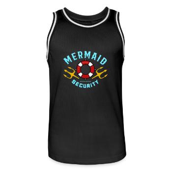 Mermaid Security Gift - Men's Basketball Jersey - black/white - Front - AI Model Male 185 dark (185cm)