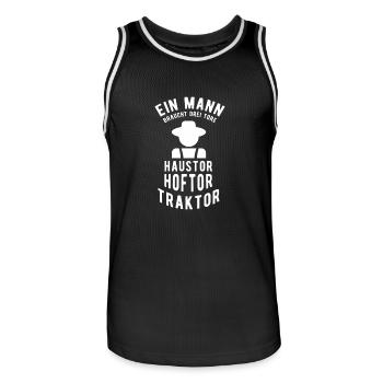 Landwirt Tshirt Geschenke für Landwirte Traktor - Männer Basketball-Trikot - Schwarz/Weiß - Vorne - AI Model Male 185 dark (185cm)