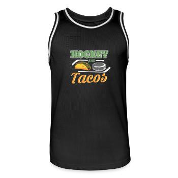 Eishockey und Tacos - Männer Basketball-Trikot - Schwarz/Weiß - Vorne - AI Model Male 185 dark (185cm)