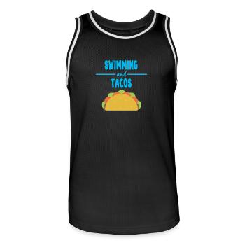 Cadeau de t-shirt de tacos de flotteur drôle de chlore - Maillot de basket Homme - noir/blanc - Devant - AI Model Male 185 dark (185cm)