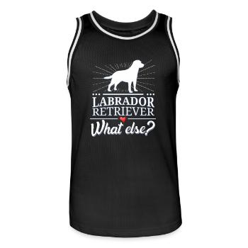 Labrador Retriever what else? - Männer Basketball-Trikot - Schwarz/Weiß - Vorne - AI Model Male 185 dark (185cm)