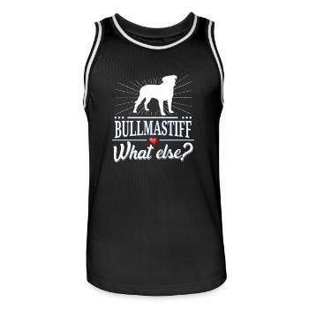 Bullmastiff quoi d'autre? - Maillot de basket Homme - noir/blanc - Devant - AI Model Male 185 dark (185cm)