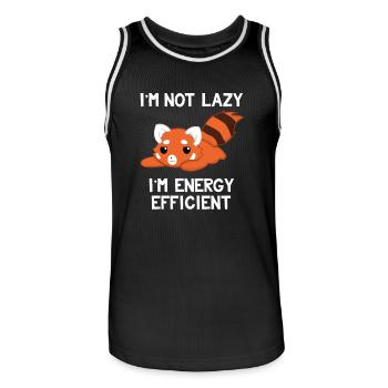 Red Panda - Energy Efficient - Environment - Lazy - Men's Basketball Jersey - black/white - Front - AI Model Male 185 dark (185cm)
