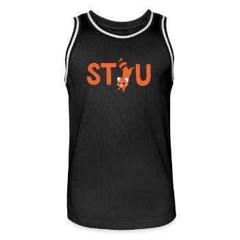 Roter Panda - STFU - Halt dein Maul - Sarkasmus - Männer Basketball-Trikot - Schwarz/Weiß - Vorne - AI Model Male 185 dark (185cm)