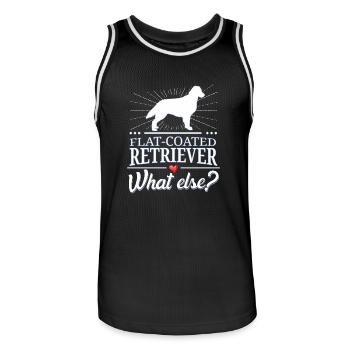 Flat-Coated Retriever quoi d'autre? - Maillot de basket Homme - noir/blanc - Devant - AI Model Male 185 dark (185cm)