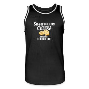 Sweet Dreams of Cheese, Brie Cheese, Dream, Cheese - Männer Basketball-Trikot - Schwarz/Weiß - Vorne - AI Model Male 185 dark (185cm)