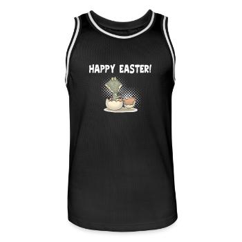 Happy Easter Dumbbell Day - Alligator Prank - Men's Basketball Jersey - black/white - Front - AI Model Male 185 dark (185cm)