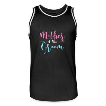 Mother of the groom wedding bachelorette mum - Men's Basketball Jersey - black/white - Front - AI Model Male 185 dark (185cm)