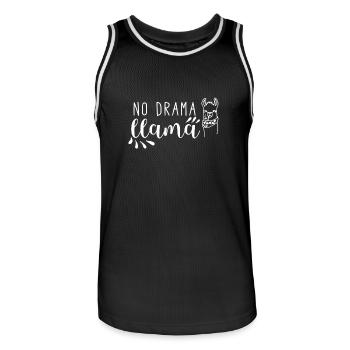 Chemise drôle et branchée Nodramama lama - Maillot de basket Homme - noir/blanc - Devant - AI Model Male 185 dark (185cm)