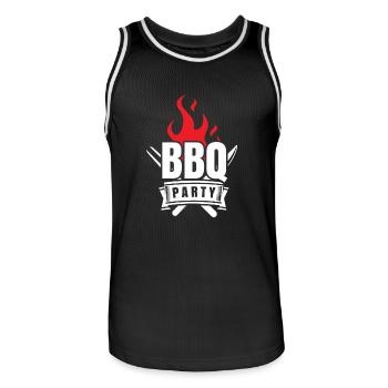 Chemise BBQ Chemise Barbecue Barbecue Griller - Maillot de basket Homme - noir/blanc - Devant - AI Model Male 185 dark (185cm)