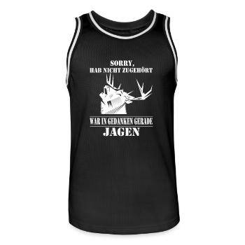 Jagen Jagd Jäger - Männer Basketball-Trikot - Schwarz/Weiß - Vorne - AI Model Male 185 dark (185cm)