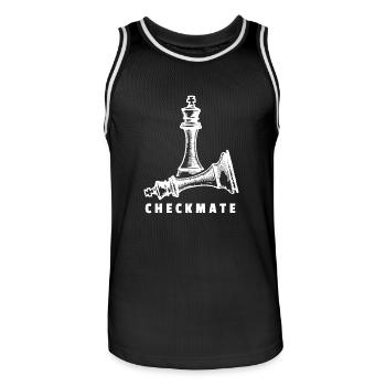 Pièce d'échecs cadeau chemise échecs joueur d'échecs - Maillot de basket Homme - noir/blanc - Devant - AI Model Male 185 dark (185cm)
