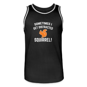 Écureuil T-shirt Cadeau Animaux amis drôle - Maillot de basket Homme - noir/blanc - Devant - AI Model Male 185 dark (185cm)