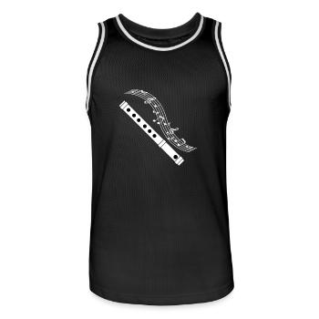 Playing the flute is my life gift love flute - Men's Basketball Jersey - black/white - Front - AI Model Male 185 dark (185cm)