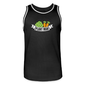 Plant Man Shirt - Maillot de basket Homme - noir/blanc - Devant - AI Model Male 185 dark (185cm)