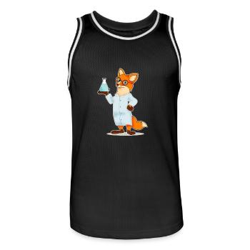 Fox comique scientifique chimie biologie - Maillot de basket Homme - noir/blanc - Devant - AI Model Male 185 dark (185cm)