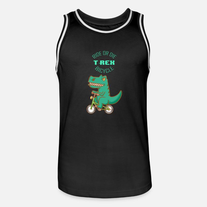 Strample oder sterbe - T-Rex Fahrrad - Männer Basketball-Trikot - Schwarz/Weiß
