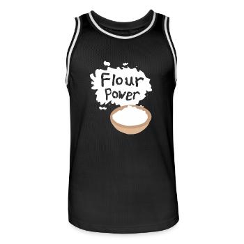 Flour Power - Männer Basketball-Trikot - Schwarz/Weiß - Vorne - AI Model Male 185 dark (185cm)
