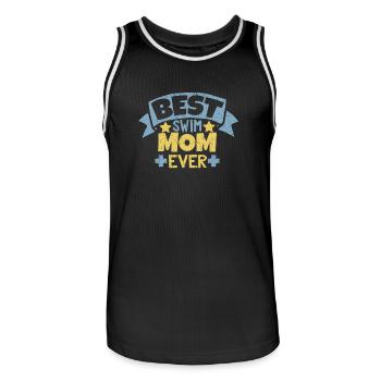 Best Swim Mom Ever T-Shirt - Männer Basketball-Trikot - Schwarz/Weiß - Vorne - AI Model Male 185 dark (185cm)
