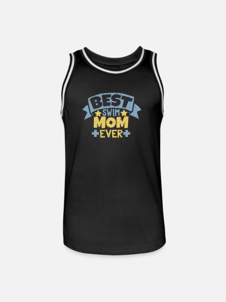 Bedste Swim Mom Ever T-Shirt - Herre basketball-trikot - sort/hvid