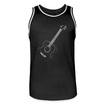 Cadeau de guitare guitariste guitare acoustique - Maillot de basket Homme - noir/blanc - Devant - AI Model Male 185 dark (185cm)