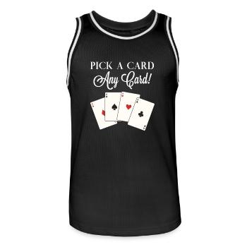 Tour de Magie - Jeu de Cartes - Cartes - Magie - Maillot de basket Homme - noir/blanc - Devant - AI Model Male 185 dark (185cm)
