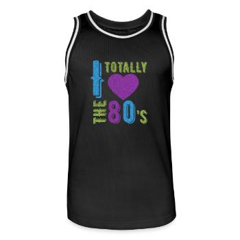 Love the 80's, Achtziger Jahre Musik - Männer Basketball-Trikot - Schwarz/Weiß - Vorne - AI Model Male 185 dark (185cm)