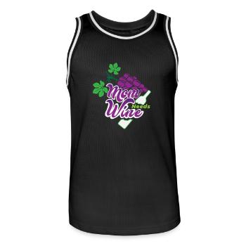 Mom Needs Wine Muttertag Mama Geschenk - Männer Basketball-Trikot - Schwarz/Weiß - Vorne - AI Model Male 185 dark (185cm)