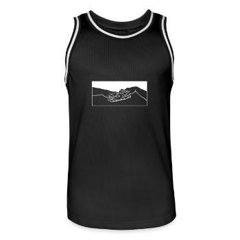 Share Pizza Michelangelo motif - Men's Basketball Jersey - black/white - Front - AI Model Male 185 dark (185cm)