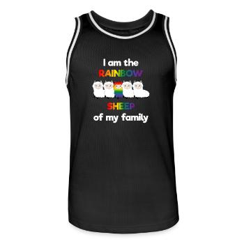 LGBT Gay Gay Lesbiennes Lesbiennes Fun Pride - Maillot de basket Homme - noir/blanc - Devant - AI Model Male 185 dark (185cm)