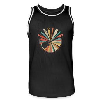 Electric Guitar Retro Vintage - Guitarist Gift - Men's Basketball Jersey - black/white - Front - AI Model Male 185 dark (185cm)