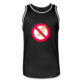 Kein Weizen-Passahfest-jüdisches Feier-Geschenk - Männer Basketball-Trikot - Schwarz/Weiß - Vorne - AI Model Male 185 dark (185cm)