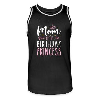 Mom Of The Birthday Princess Girls Funny Birthday - Maillot de basket Homme - noir/blanc - Devant - AI Model Male 185 dark (185cm)