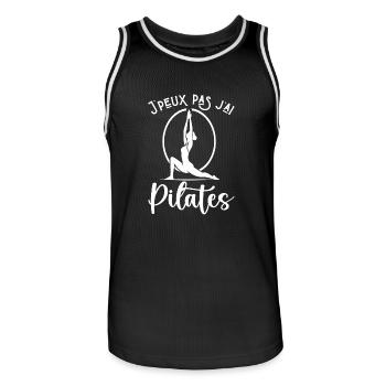 Ich kann nicht Pilates haben - Männer Basketball-Trikot - Schwarz/Weiß - Vorne - AI Model Male 185 dark (185cm)