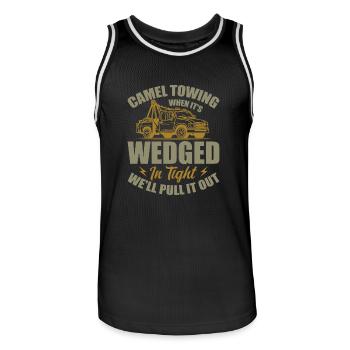 Camel Towing Adult Humor - Men's Basketball Jersey - black/white - Front - AI Model Male 185 dark (185cm)