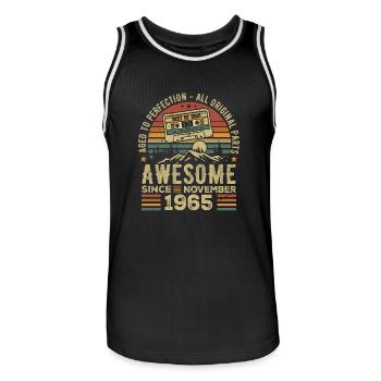 Awesome Since November 1965 Gift November 1965 - Men's Basketball Jersey - black/white - Front - AI Model Male 185 dark (185cm)