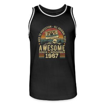 Awesome Since November 1967 Gift November 1967 - Men's Basketball Jersey - black/white - Front - AI Model Male 185 dark (185cm)