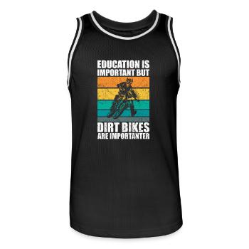 Bildung ist wichtig, aber Dirtbikes wichtiger - Männer Basketball-Trikot - Schwarz/Weiß - Vorne - AI Model Male 185 dark (185cm)
