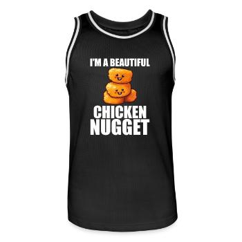Cute Chicken Nugget For Women Chicken Nugget Lover - Men's Basketball Jersey - black/white - Front - AI Model Male 185 dark (185cm)