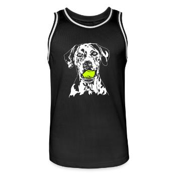 Catahoula Chien Léopard Hunde Hund Wilsigns - Maillot de basket Homme - noir/blanc - Devant - AI Model Male 185 dark (185cm)