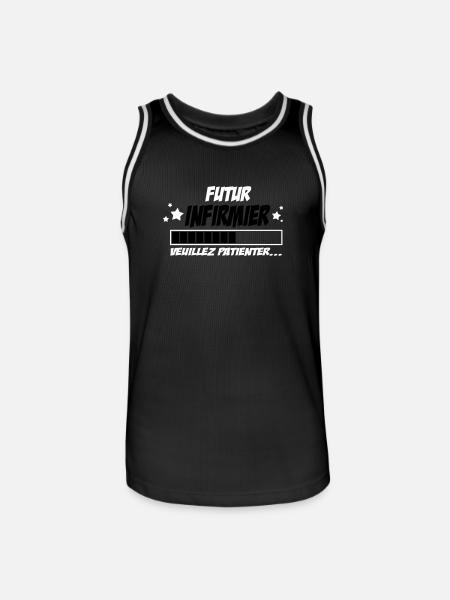 futur infirmier - Maillot de basket Homme - noir/blanc