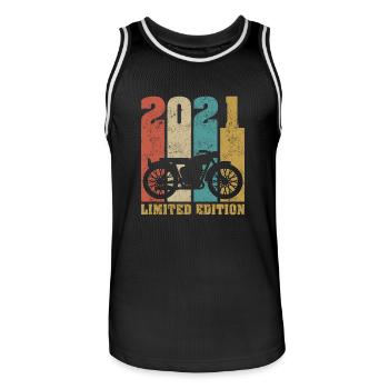 Vintage Motorrad 2021 Retro Geburtstagsgeschenk - Männer Basketball-Trikot - Schwarz/Weiß - Vorne - AI Model Male 185 dark (185cm)