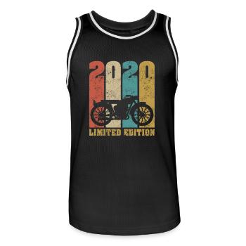 Vintage Moto 2020 Rétro Cadeau D'anniversaire - Maillot de basket Homme - noir/blanc - Devant - AI Model Male 185 dark (185cm)