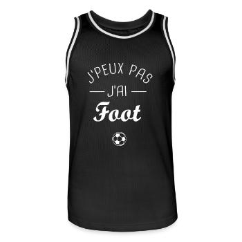J'peux pas jai Foot football joueur de foot soccer - Maillot de basket Homme - noir/blanc - Devant - AI Model Male 185 dark (185cm)