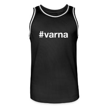 VARNA Bulgaria Bulgarien Hashtag - Männer Basketball-Trikot - Schwarz/Weiß - Vorne - AI Model Male 185 dark (185cm)