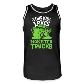 Monstertrucks für Kinder - Männer Basketball-Trikot - Schwarz/Weiß - Vorne - AI Model Male 185 dark (185cm)