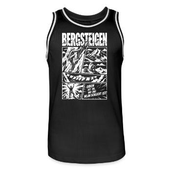Bergsteigen Abenteuer Klettern Aussicht - Männer Basketball-Trikot - Schwarz/Weiß - Vorne - AI Model Male 185 dark (185cm)