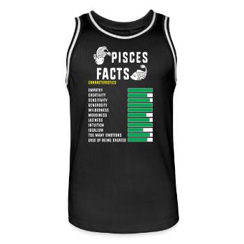 Sternzeichen Fische - Männer Basketball-Trikot - Schwarz/Weiß - Vorne - AI Model Male 185 dark (185cm)